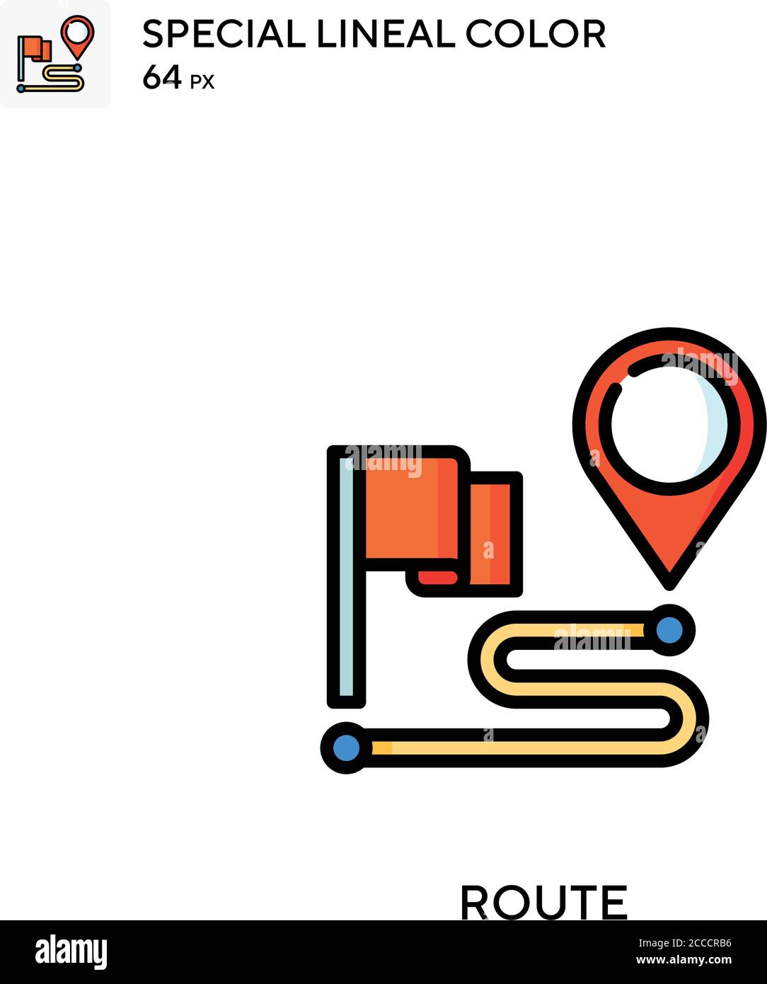 Route Special lineal color icon. Illustration symbol design template ...