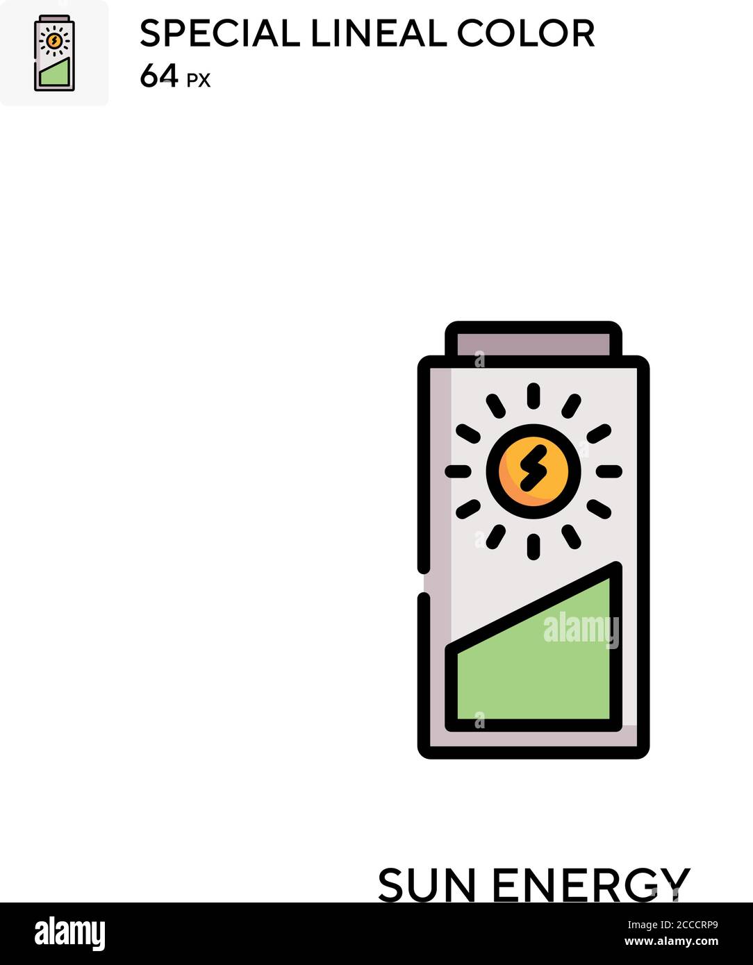 Sun energy Special lineal color icon. Illustration symbol design ...