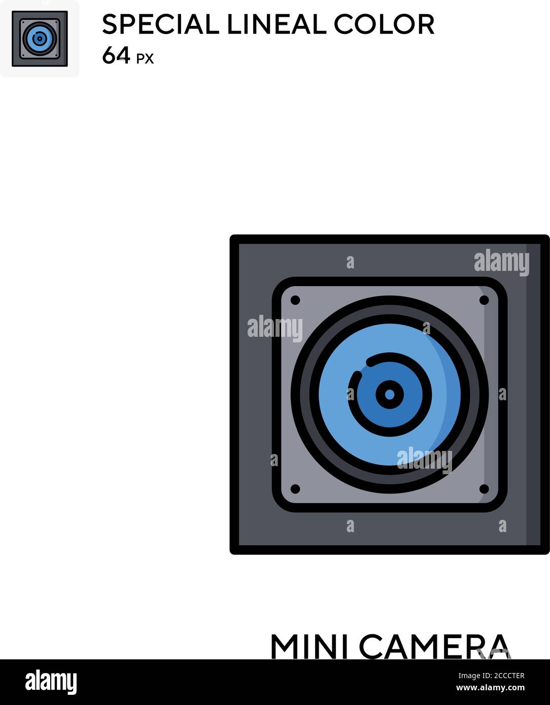 Mini camera Special lineal color icon. Illustration symbol design ...