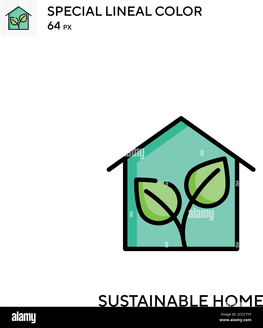 Sustainable home Special lineal color icon. Illustration symbol design ...