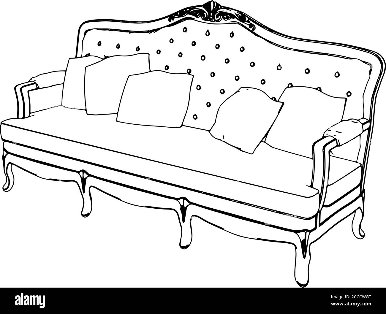 sketch retro sofa vector Stock Vector Image & Art - Alamy