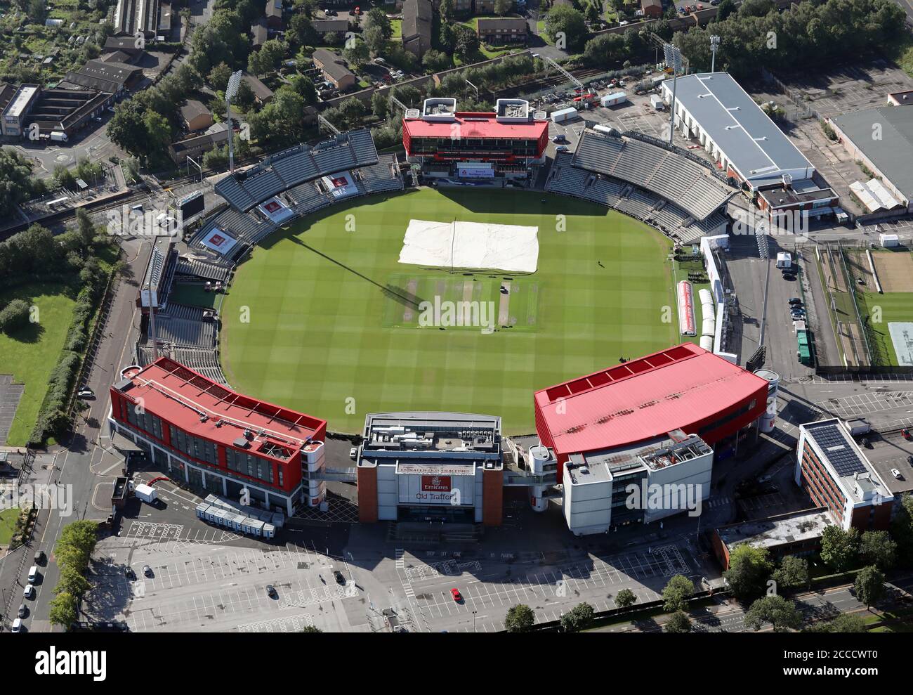 aerial view of Emirates Old Trafford cricket ground, home of Lancashire
