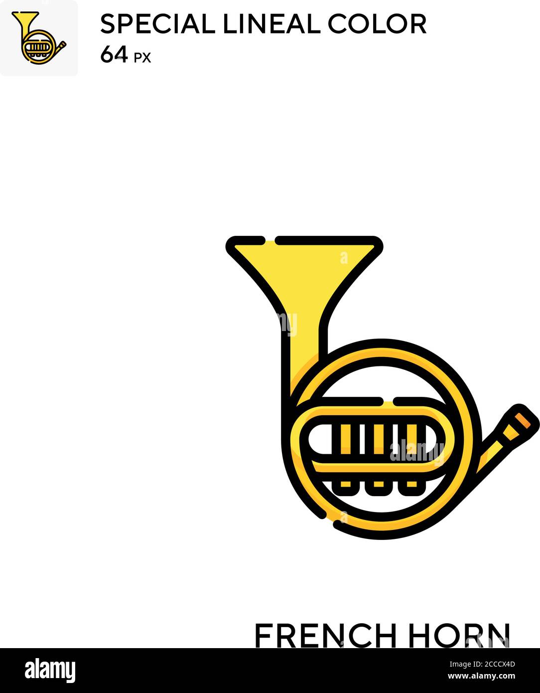 French horn Special lineal color icon. Illustration symbol design ...