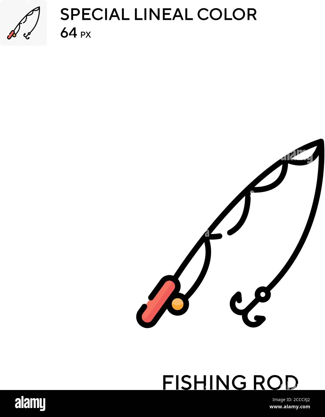 Fishing rod Special lineal color icon. Illustration symbol design ...