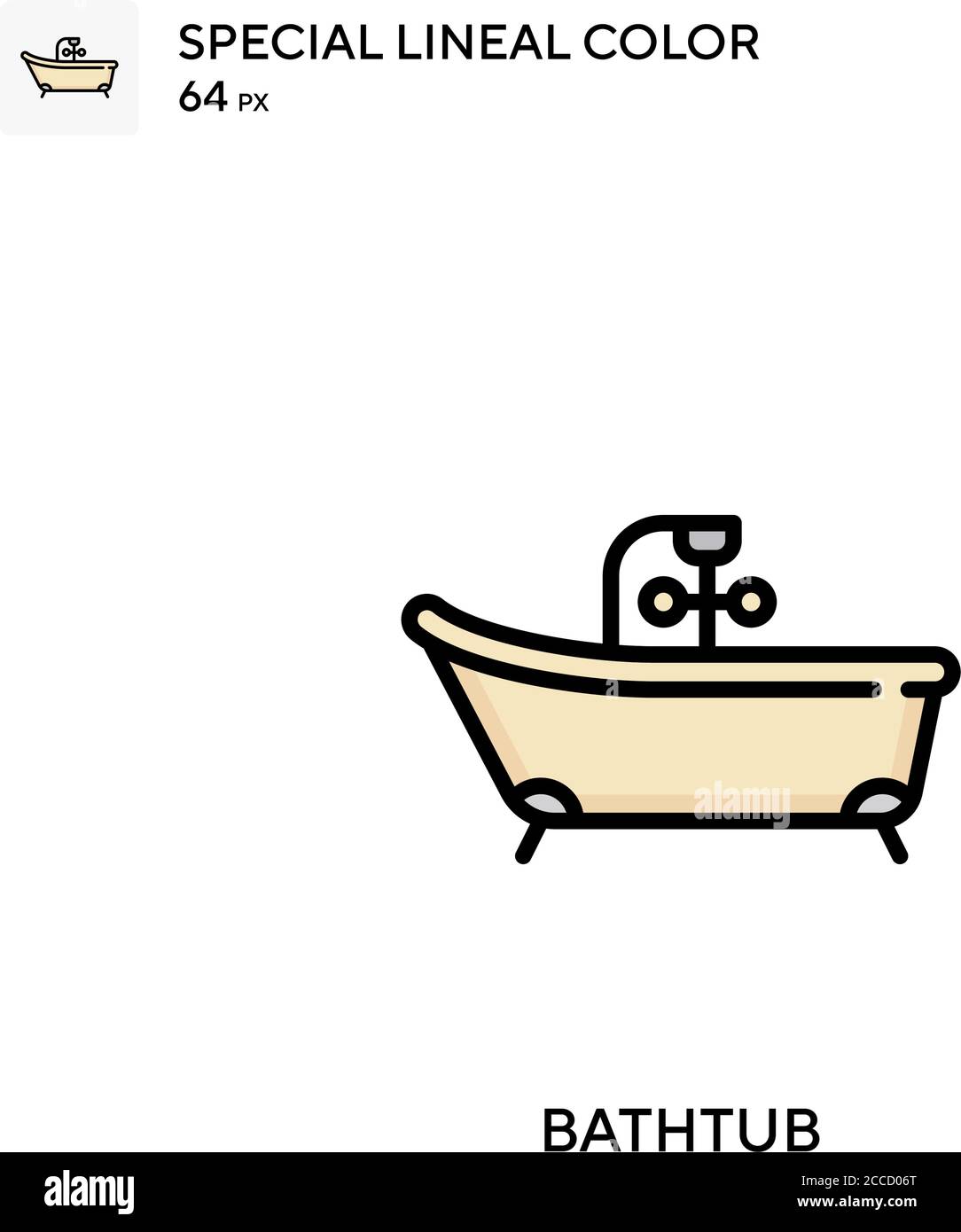 Bathtub Special lineal color icon. Illustration symbol design template ...