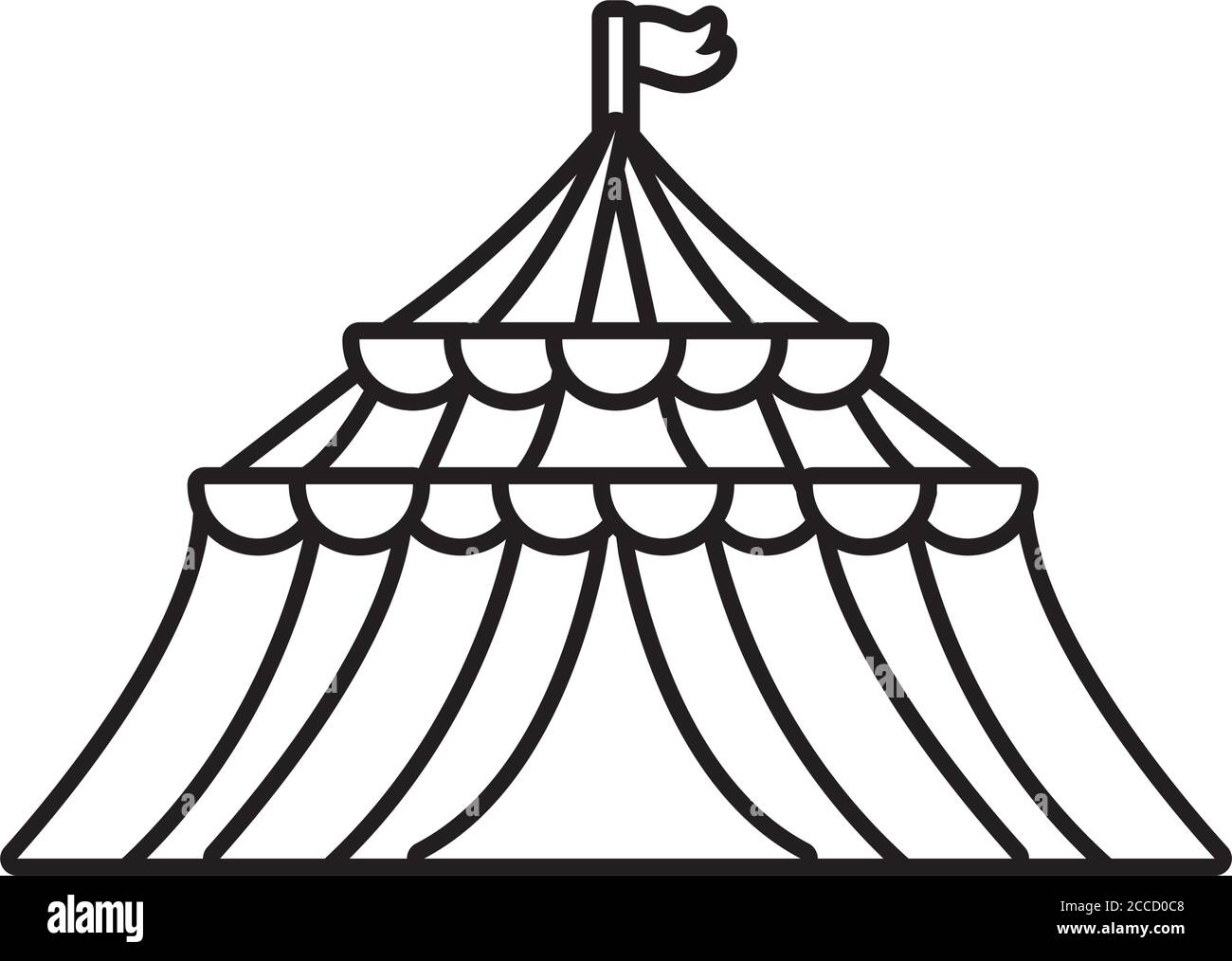 circus tent fair line style icon vector illustration design Stock ...
