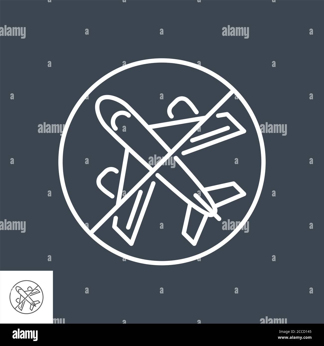 Avoid Travel related vector thin line icon Stock Vector