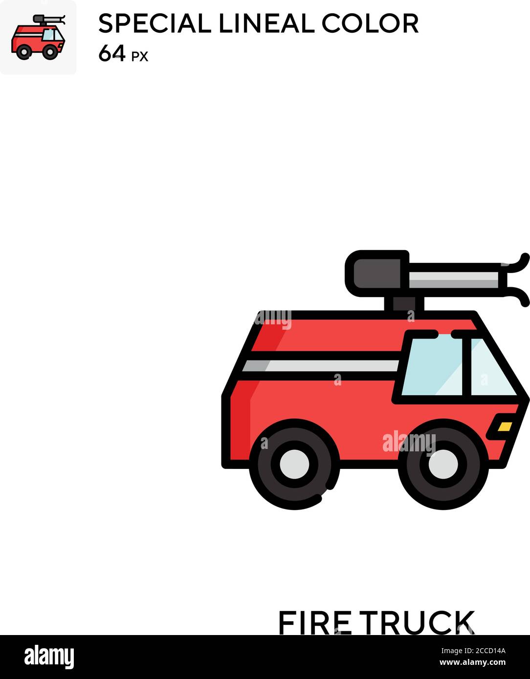 Fire truck Special lineal color icon. Illustration symbol design ...