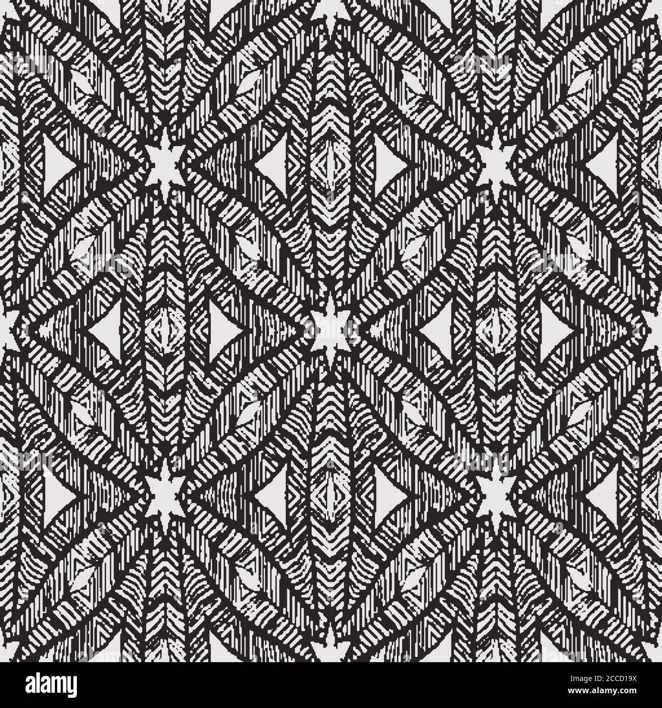 Abstract geometric black and white seamless vector pattern. Unisex monochromatic surface print design for fabrics, textiles, backgrounds, stationery, Stock Vector