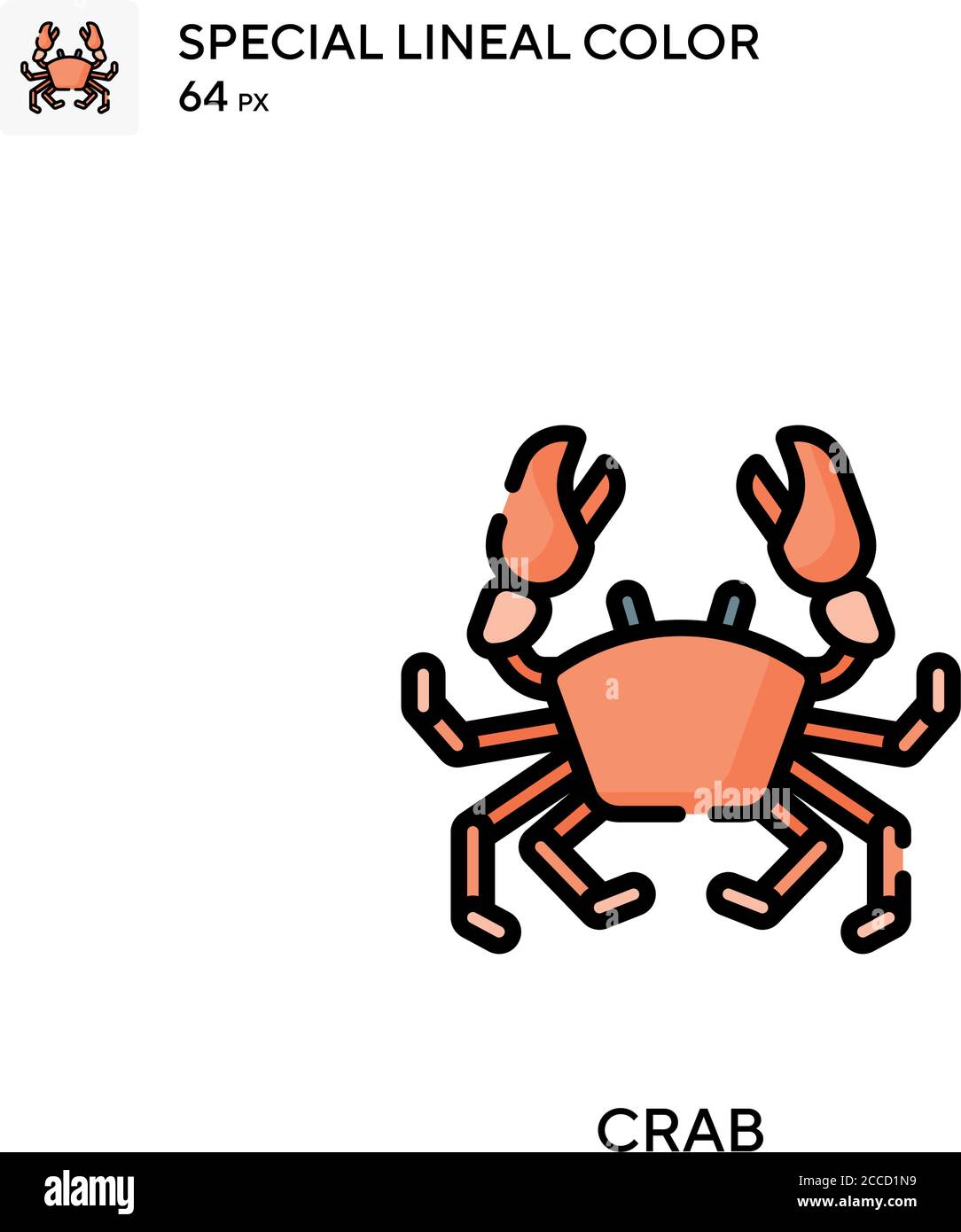 Crab Special lineal color icon. Illustration symbol design template for ...