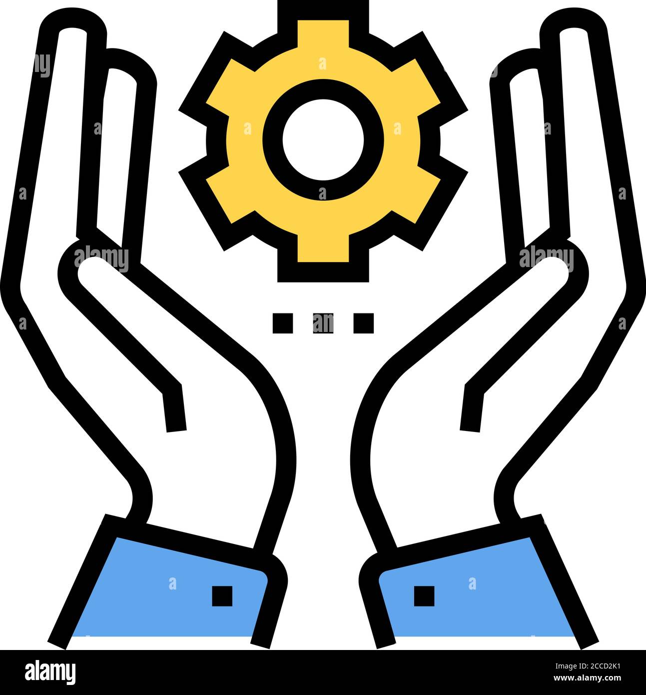 hand hold gear color icon vector illustration Stock Vector Image & Art ...