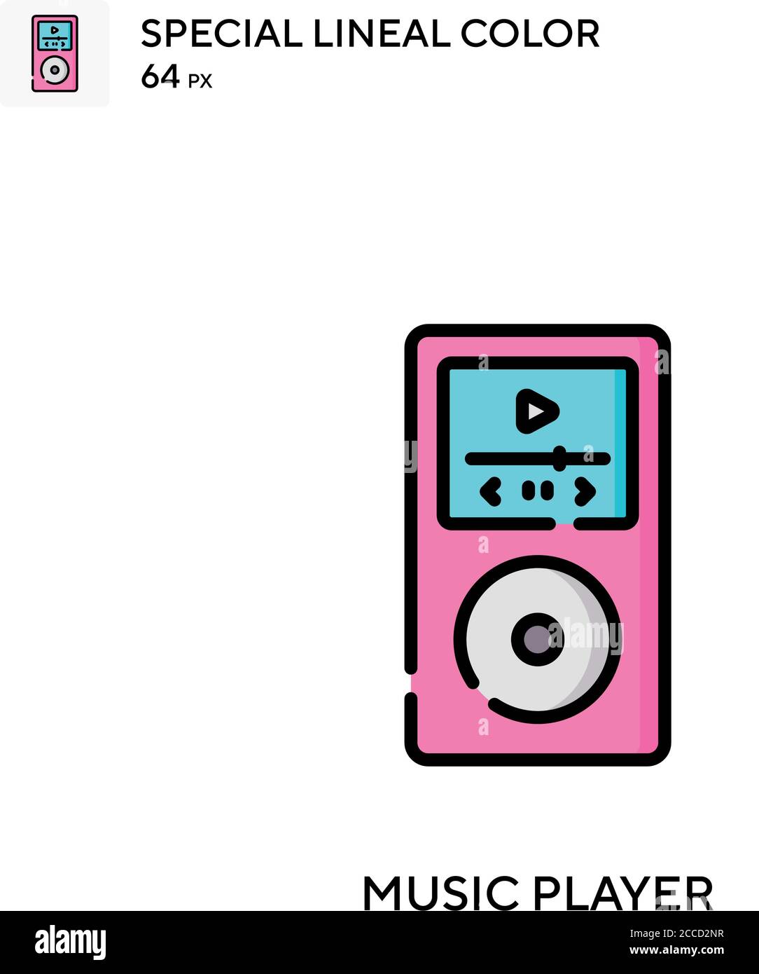 Music player Special lineal color icon. Illustration symbol design ...