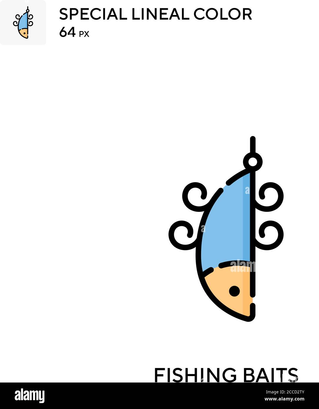 Fishing baits Special lineal color icon. Illustration symbol design ...
