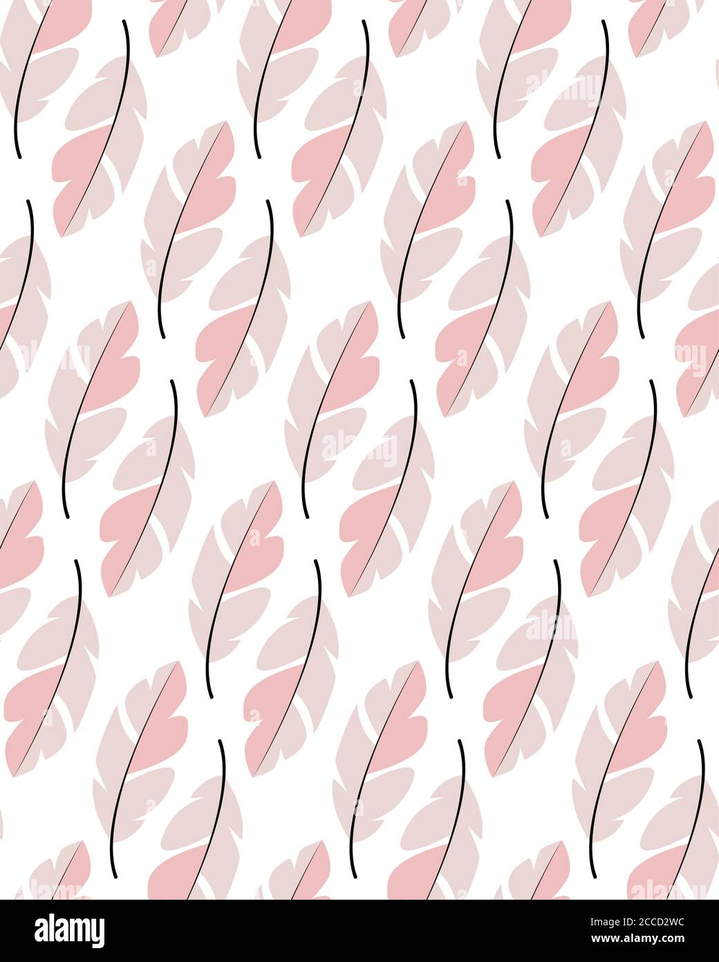 Seamless pattern design with bohemian hand drawn feathers, vector ...