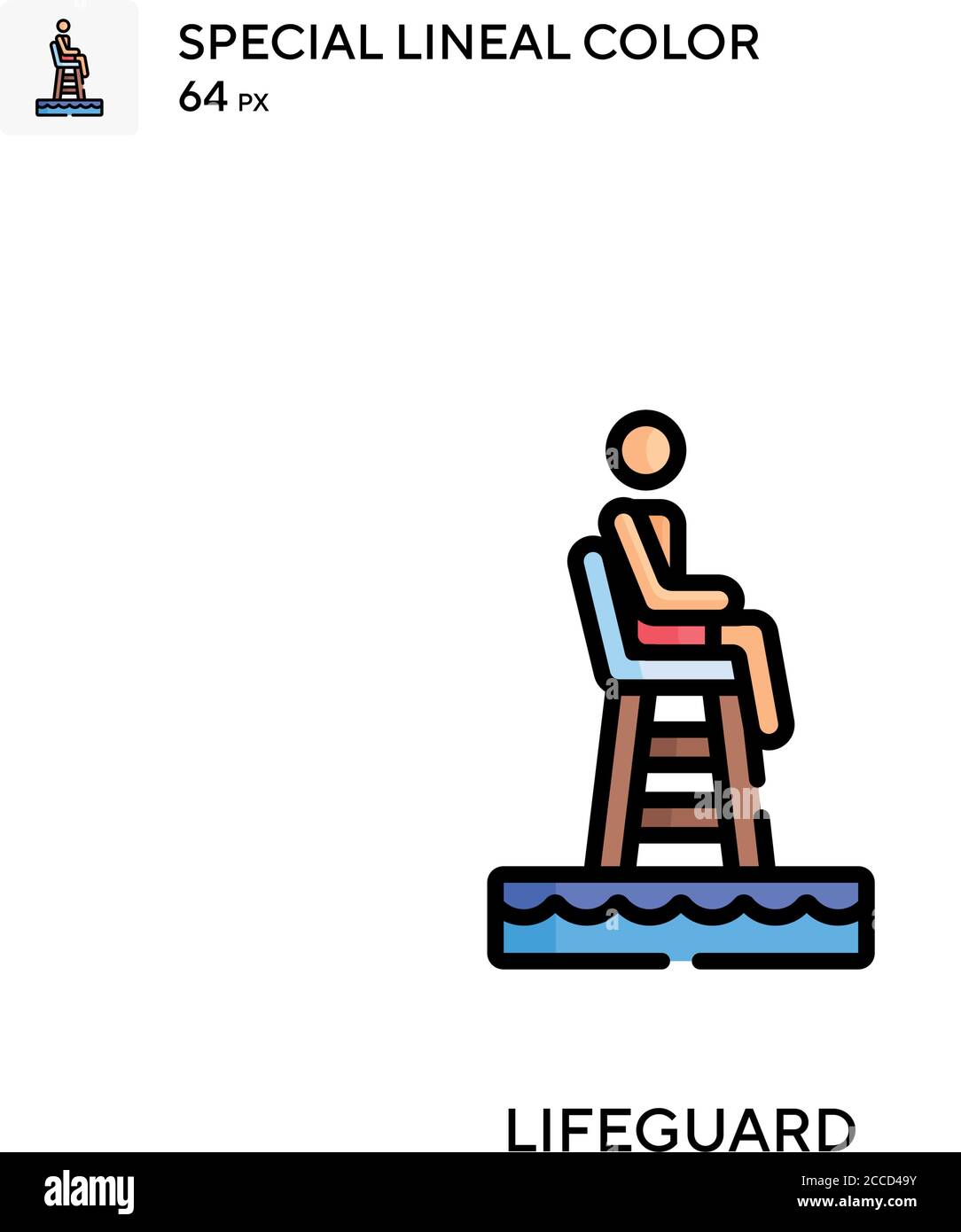 Lifeguard Special lineal color icon. Illustration symbol design ...