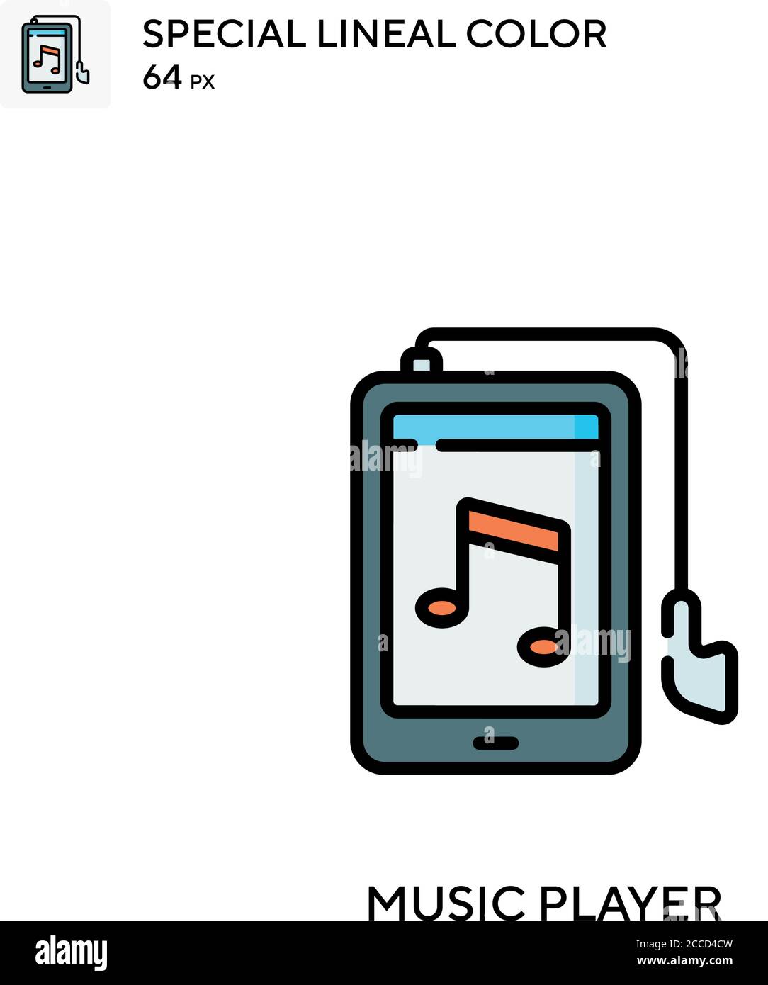 Music player Special lineal color icon. Illustration symbol design ...