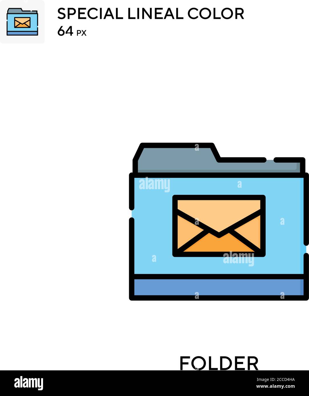 Folder Special lineal color icon. Illustration symbol design template ...