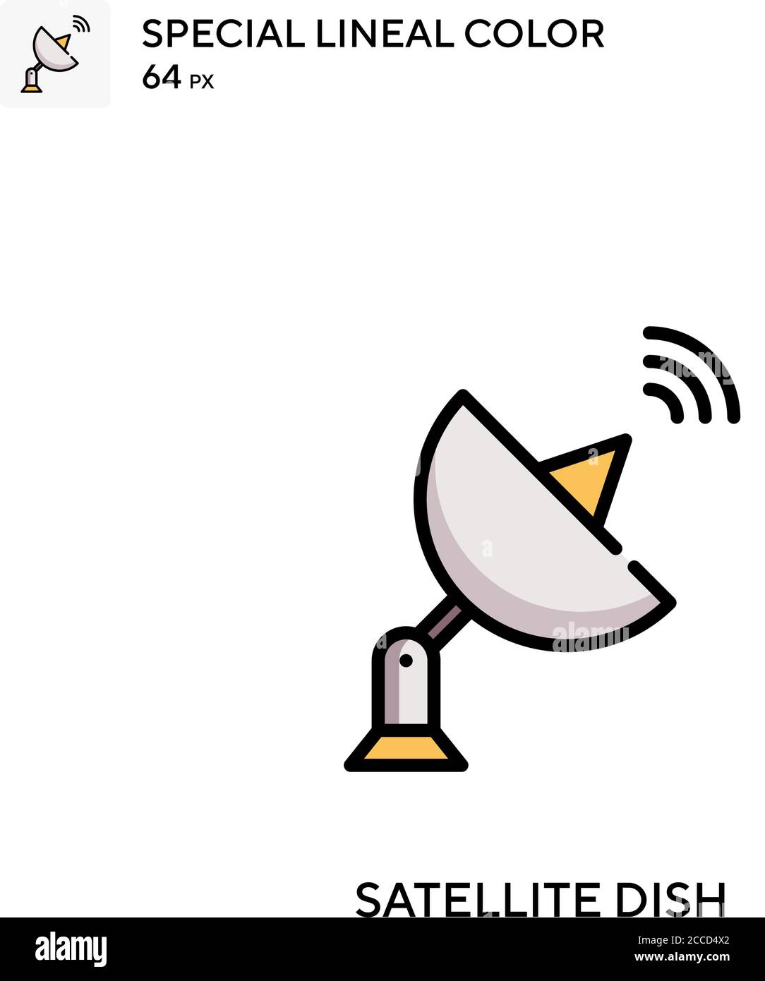 Satellite dish Special lineal color icon. Illustration symbol design ...