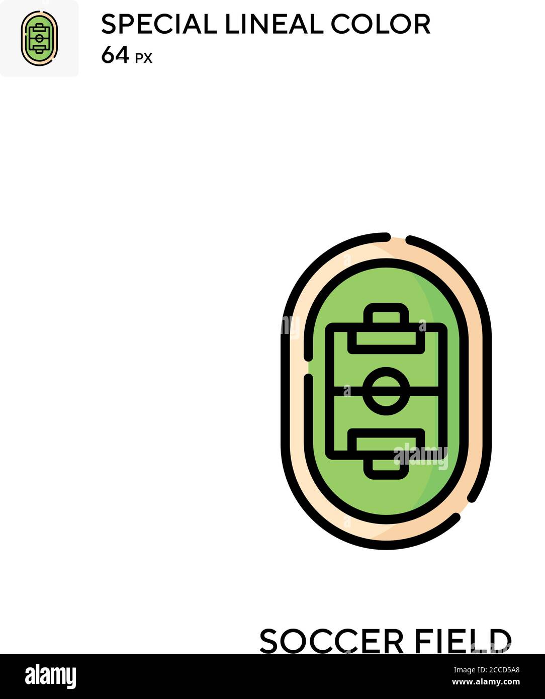 Soccer field Special lineal color icon. Illustration symbol design ...