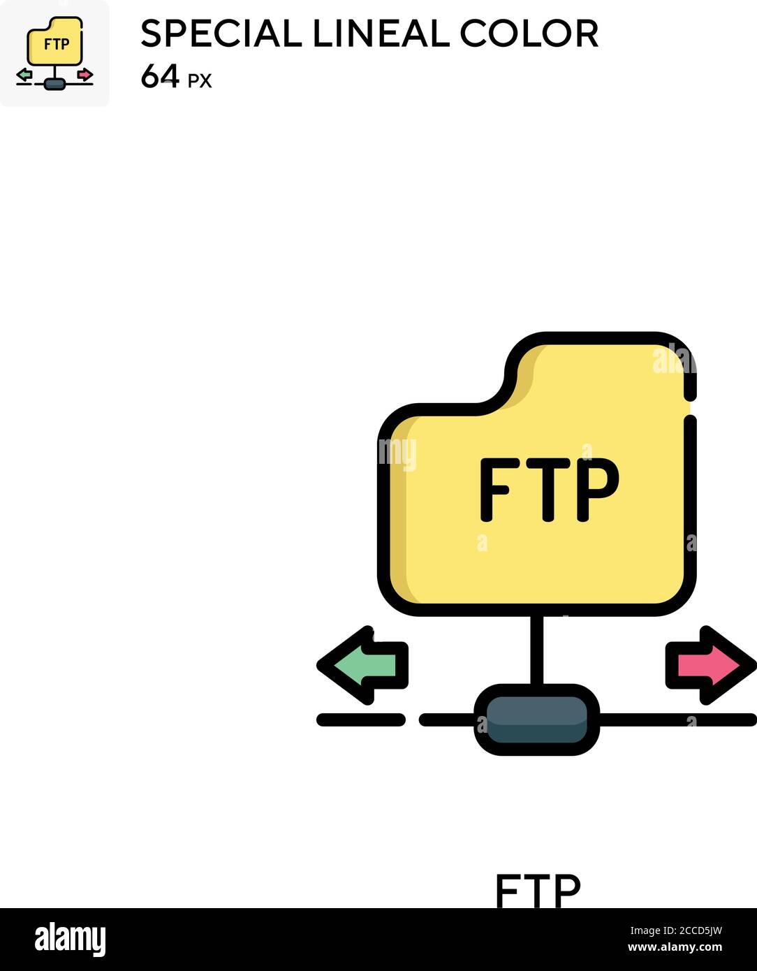 Ftp Special lineal color icon. Illustration symbol design template for ...