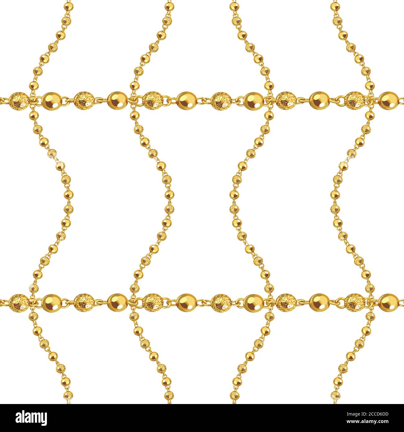 Seamless pattern of golden chains on white background. Repeat design ...