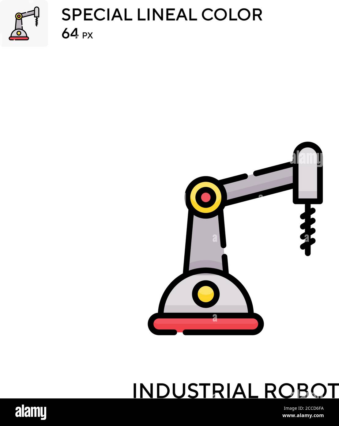 Industrial robot Special lineal color icon. Illustration symbol design ...