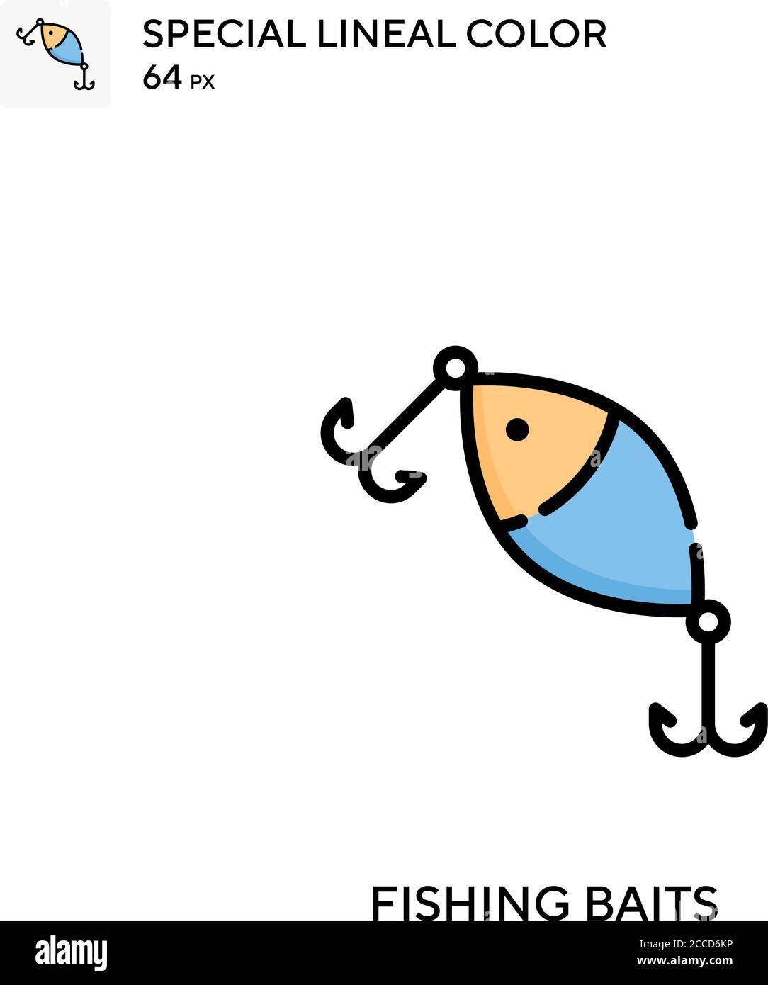 Fishing baits Special lineal color icon. Illustration symbol design ...