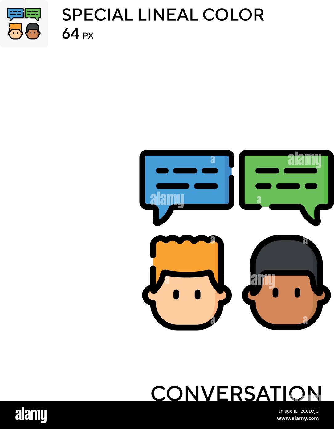 Conversation Special lineal color icon. Illustration symbol design ...