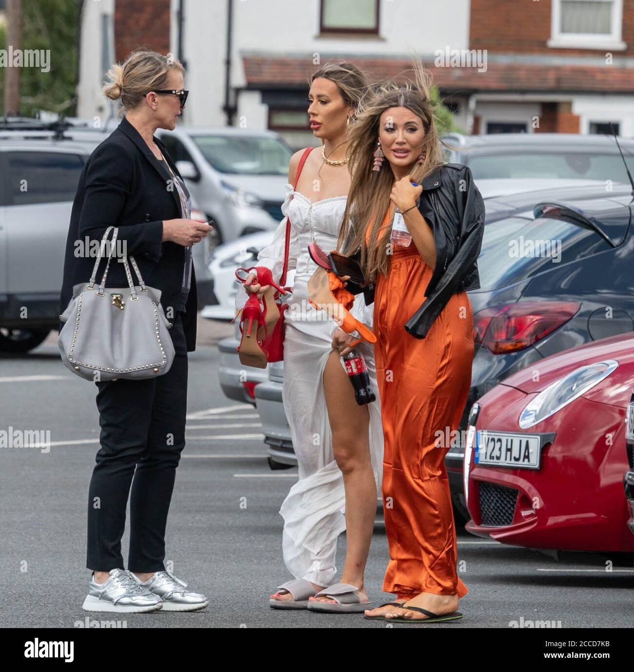 Brentwood Essex 21st August 2020 Film crew and cast, reported to be TOWIE filming in Brentwood Essex Credit: Ian Davidson/Alamy Live News Stock Photo