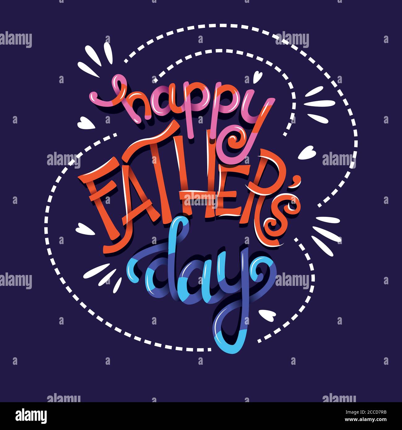 Happy Father’s Day, hand lettering typography modern poster design ...