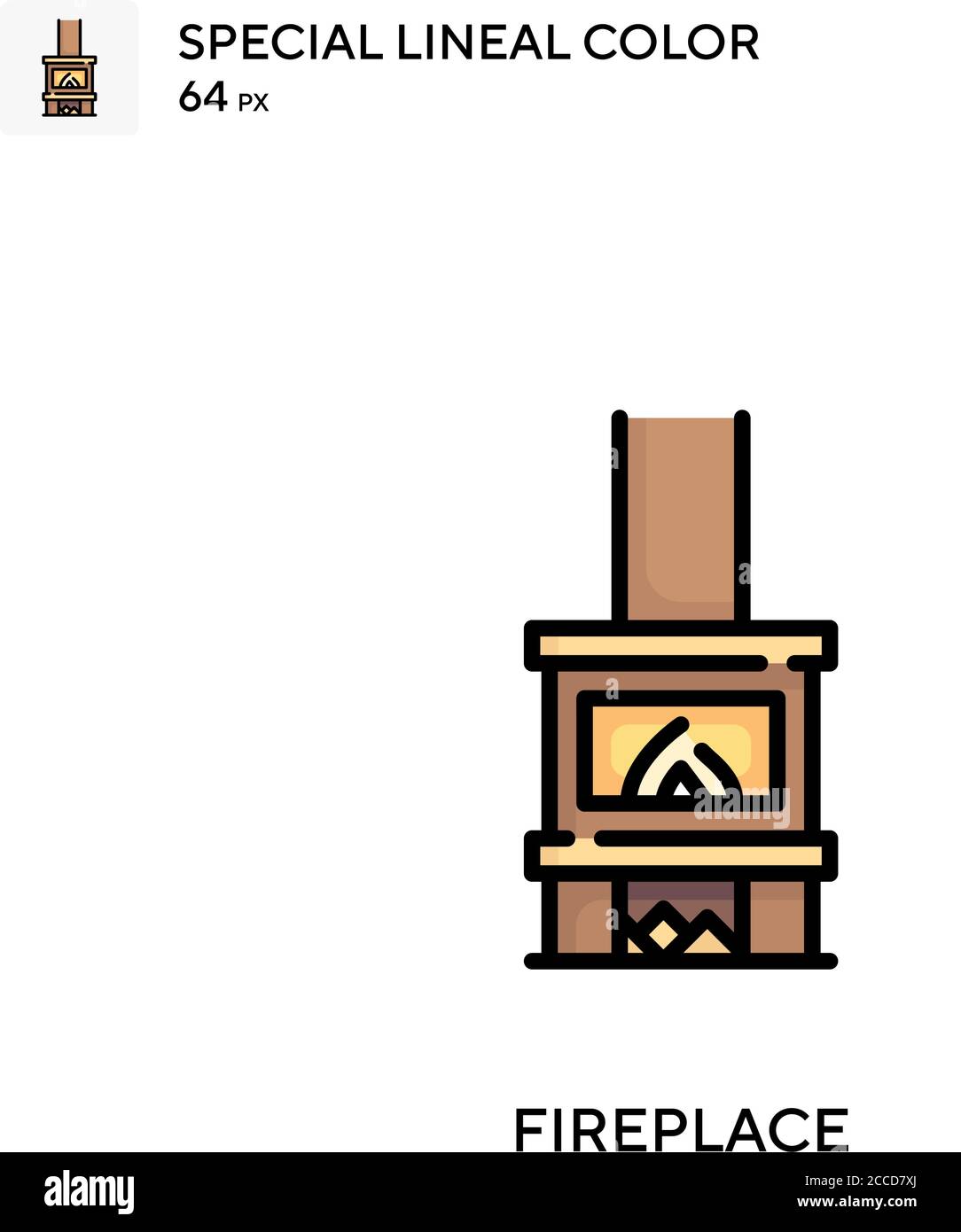 Fireplace Special lineal color icon. Illustration symbol design ...