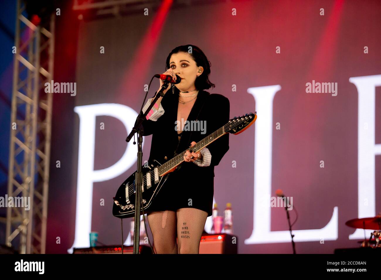 23.8.2019 Richfield Avenue Reading Berkshire UK Pale Waves on the BBC radio one stage on day one at reading festival  People in picture:Heather Baron Stock Photo