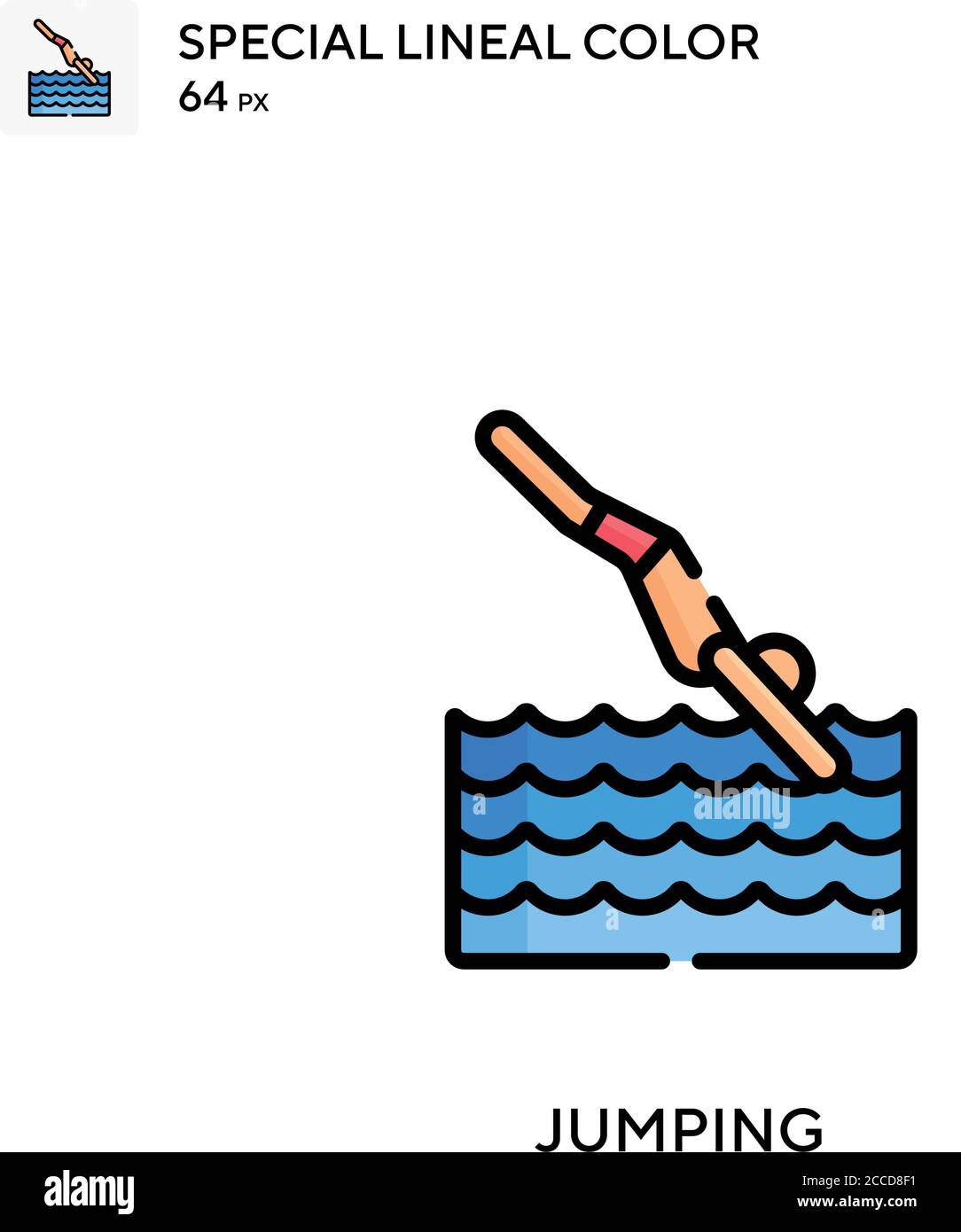Jumping Special lineal color icon. Illustration symbol design template ...