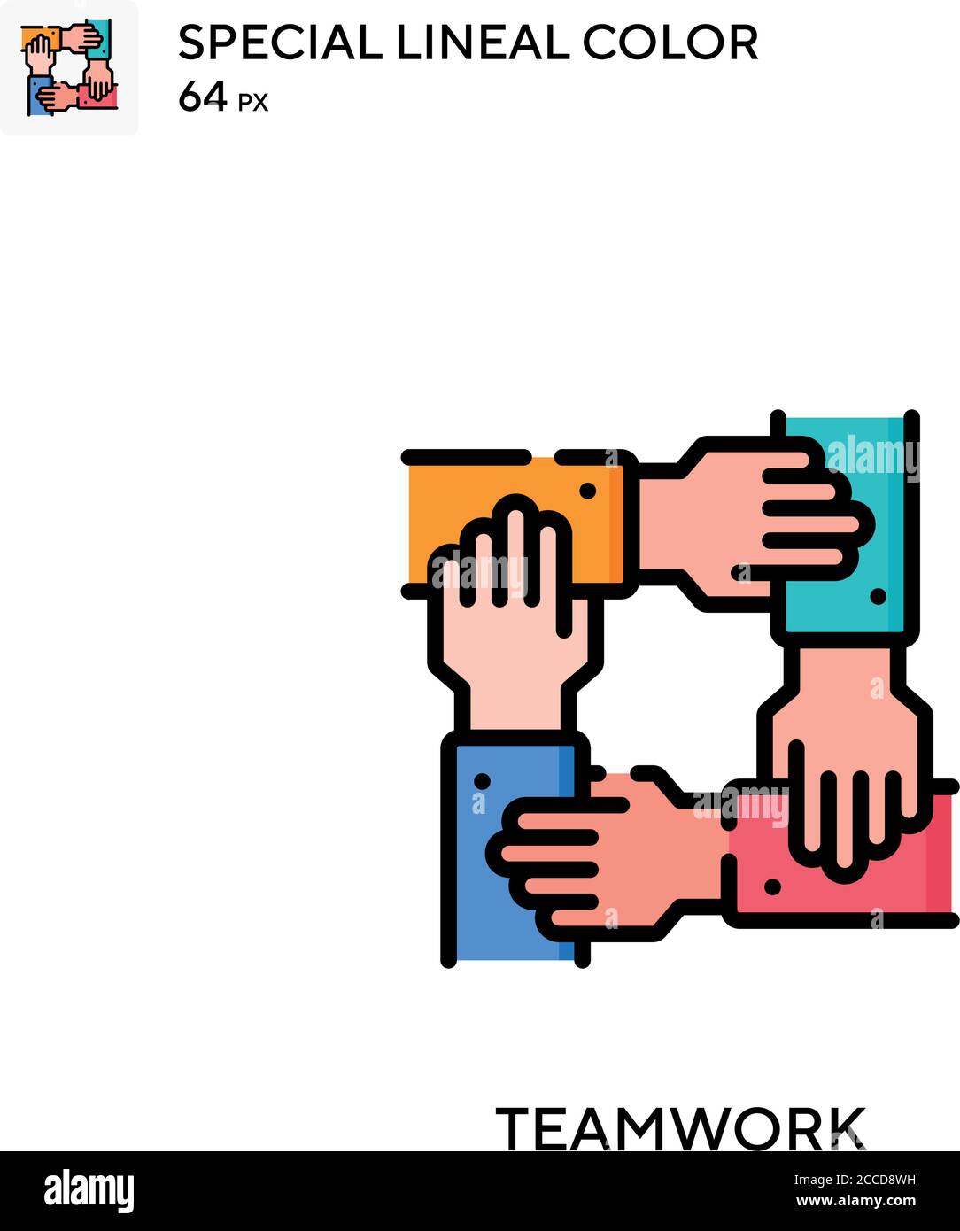 Teamwork Special lineal color icon. Illustration symbol design template ...