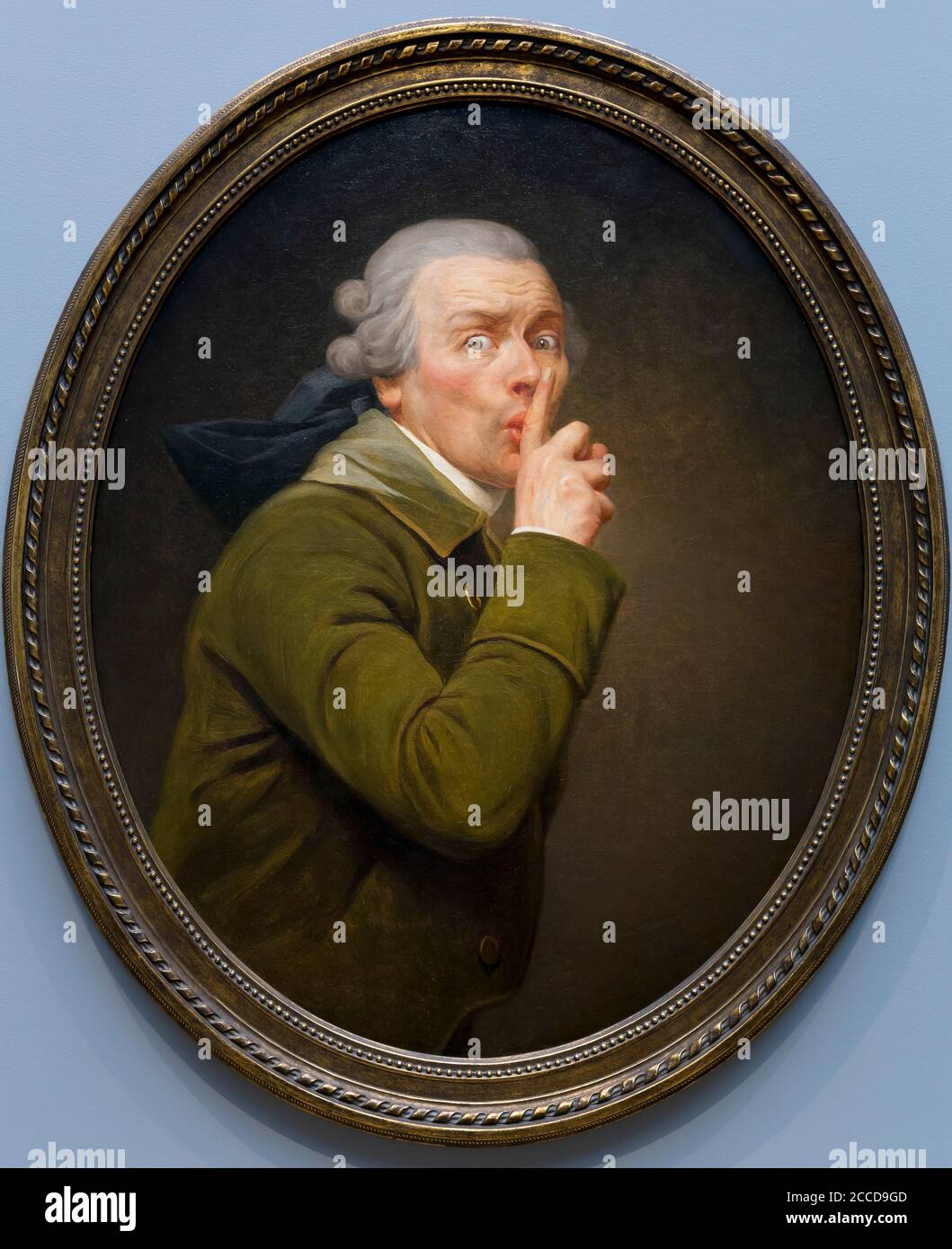 Le Discret, Self-portrait being discreet, Joseph Ducreux, circa 1791, Spencer Museum of Art, University of Kansas, Lawrence, Kansas, USA, North Americ Stock Photo