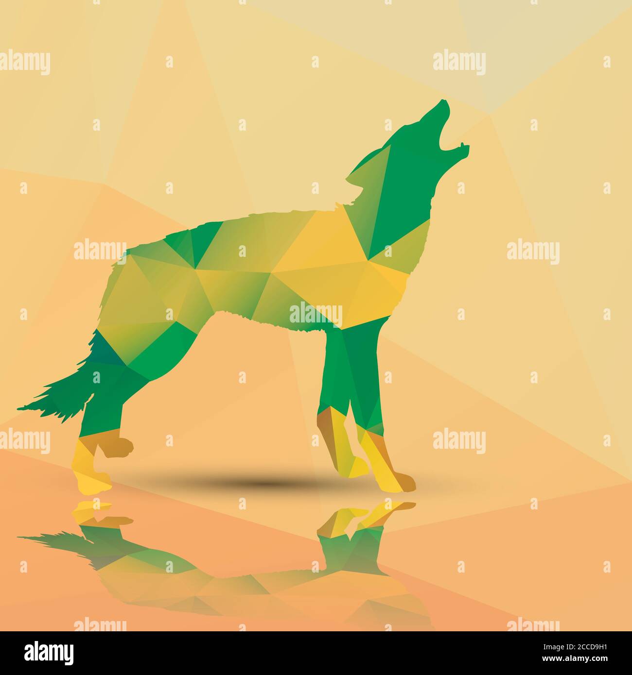 Geometric polygonal wolf, pattern design, vector illustration Stock Vector