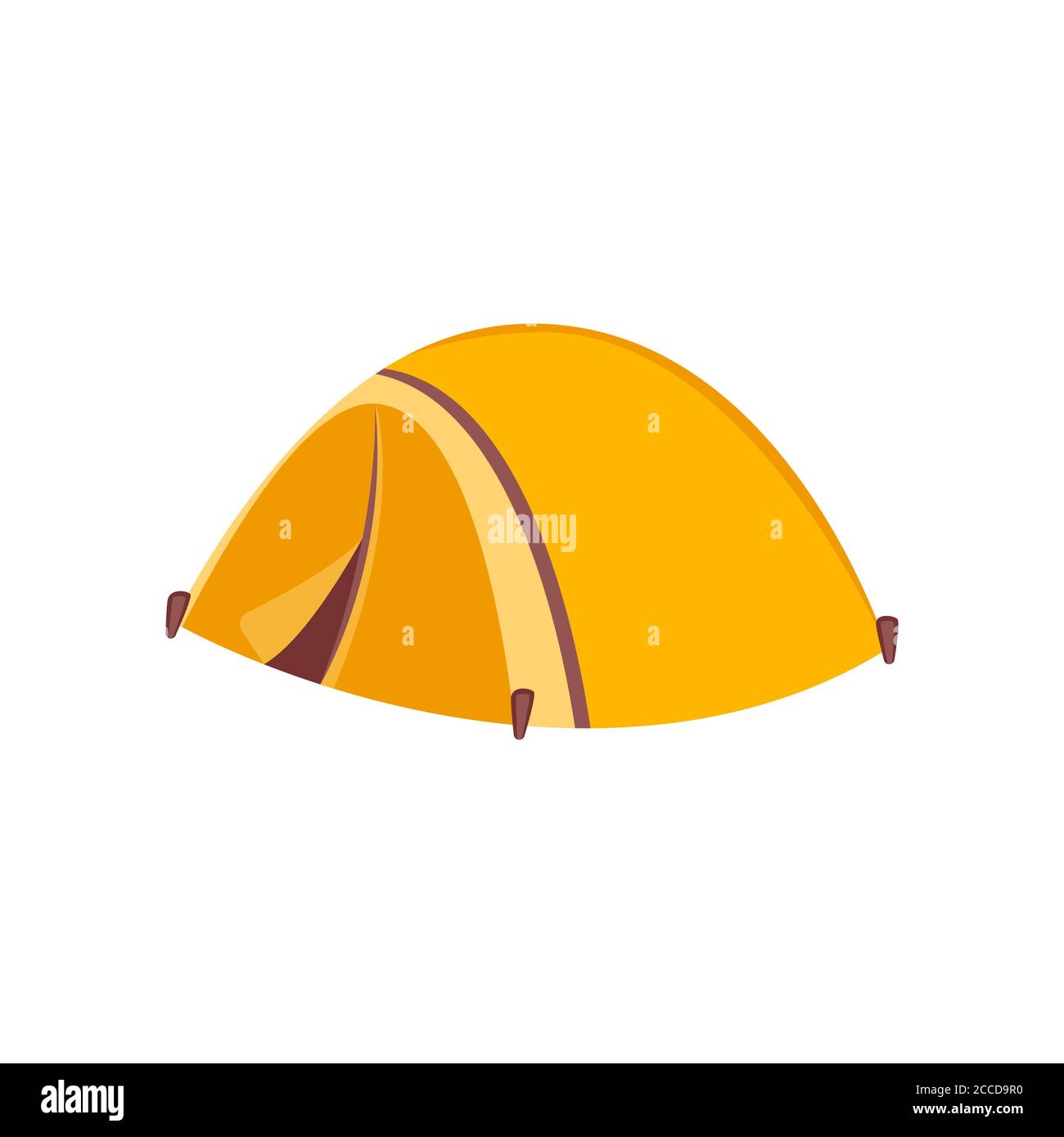 Yellow camping tourist tent in trendy flat style isolated. Stock Vector ...