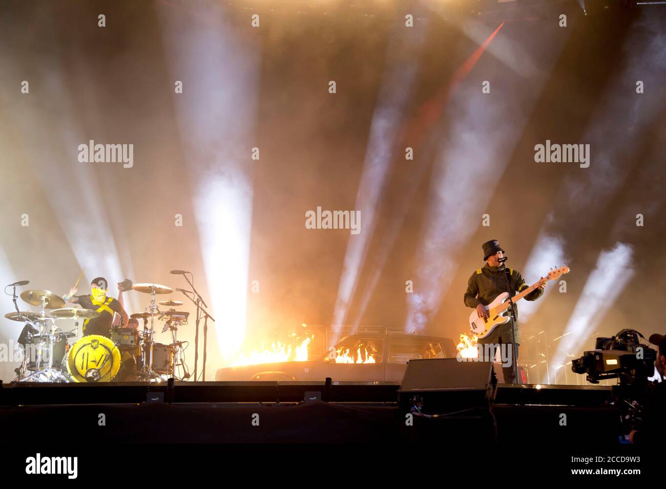 24.8.2019 Richfield Avenue Reading Berkshire UK 21 pilots perform on the main stage on day two at reading festival  People in picture:Tyler Joseph Stock Photo