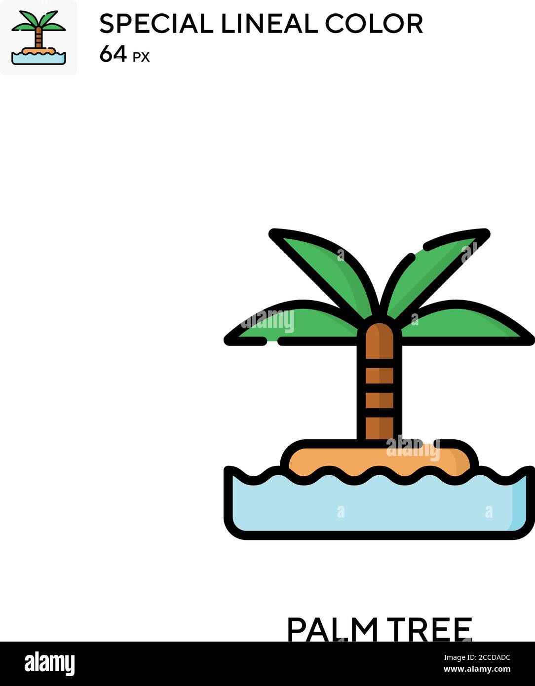 Palm tree Special lineal color icon. Illustration symbol design ...