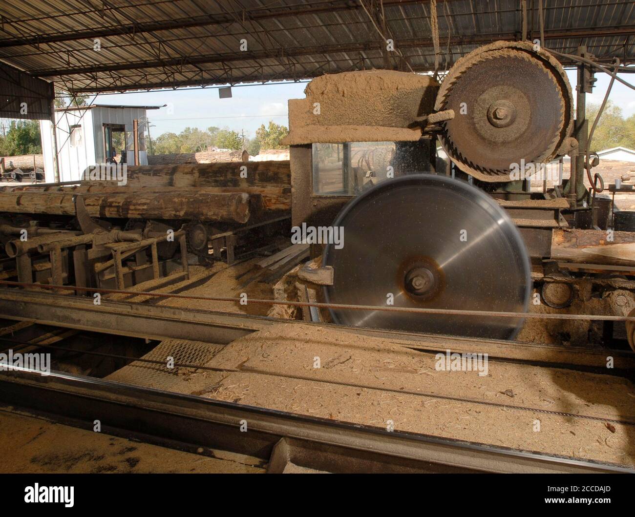 Orange, TX November 10, 2006 Saw blades in Rogers Lumber Company sawmill. Rogers Lumber