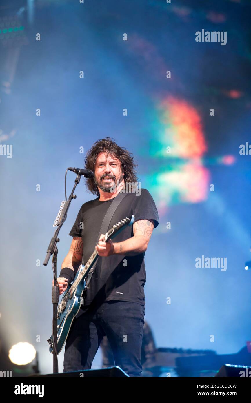 25.8.2019 Richfield Avenue Reading Berkshire UK Foo Fighter perform on the main stage on day three at reading festival  People in picture: Dave Grohl Stock Photo