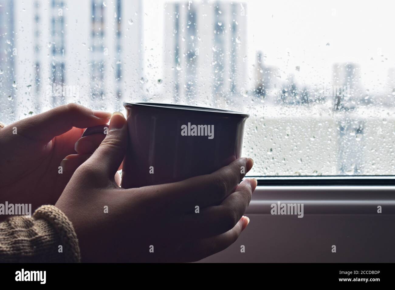 Rainy Window Hand High Resolution Stock Photography And Images Alamy