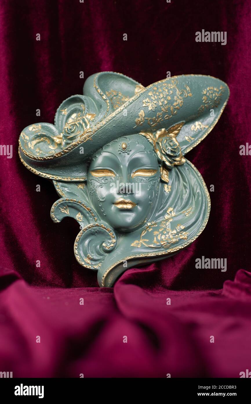 mask made of plaster painted with paints Stock Photo Alamy