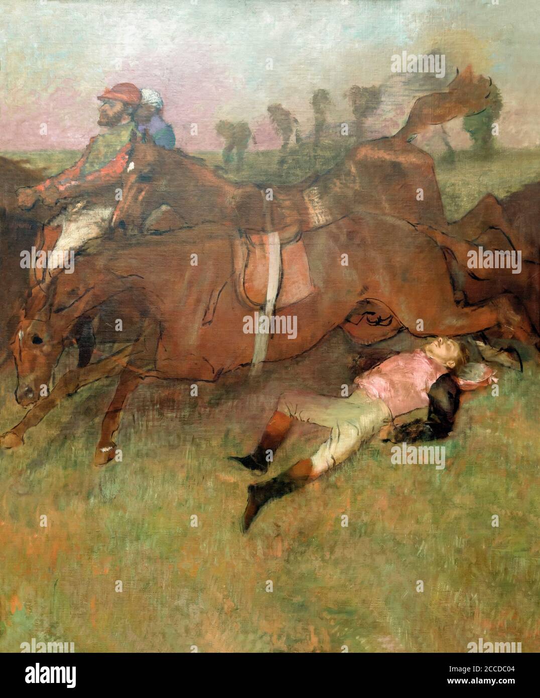 Scene from the Steeplechase, The Fallen Jockey, Edgar Degas, 1866-1897, National Gallery of Art, Washington DC, USA, North America Stock Photo