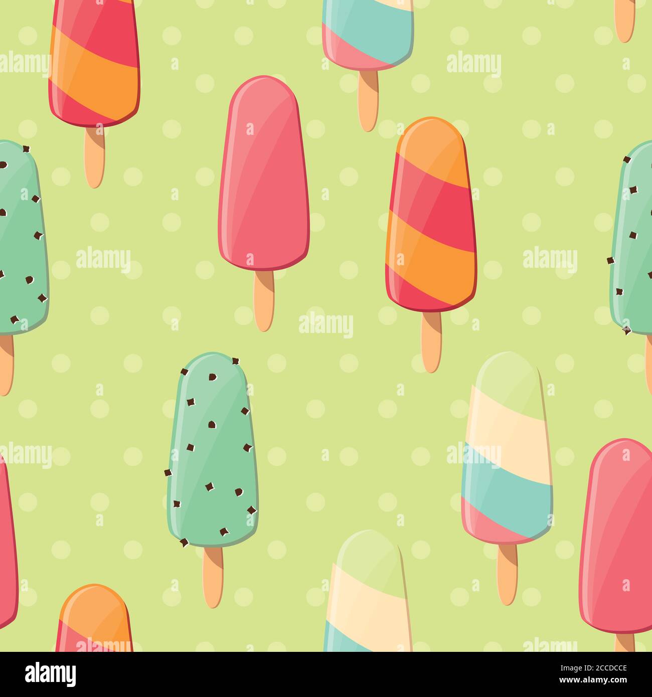 Ice Cream Seamless Pattern Colorful Summer Background Delicious Sweet Treats Vector Illustration Stock Vector Image Art Alamy