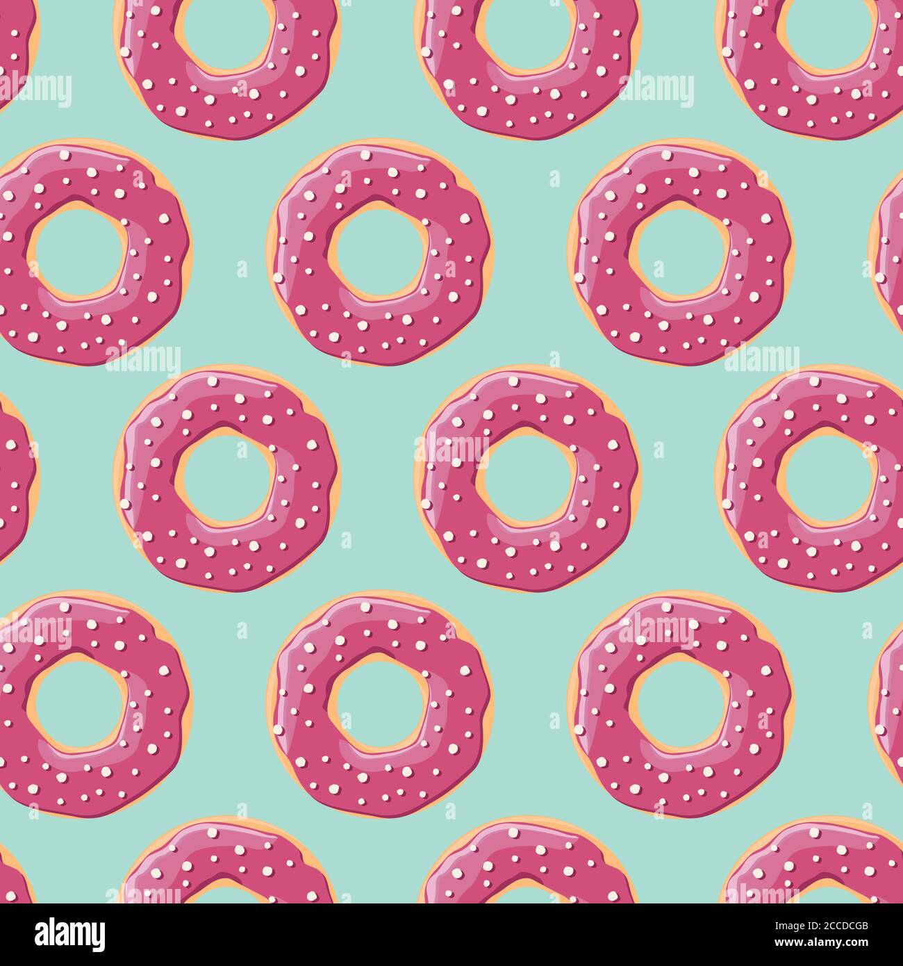 Seamless pattern with colorful tasty glossy donuts, vector illustration ...