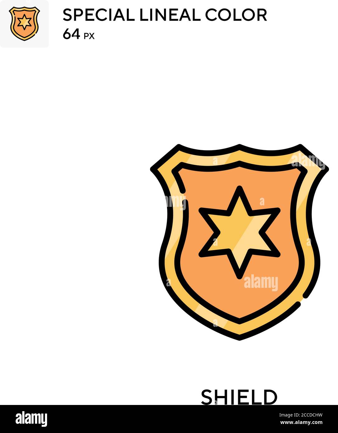 Shield Special lineal color icon. Illustration symbol design template ...