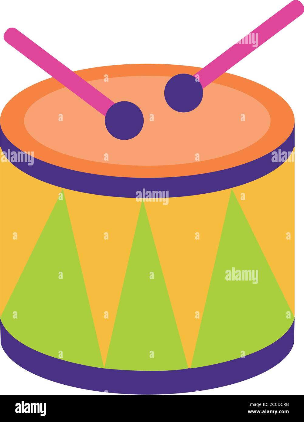 drum instrument flat style icons vector illustration design Stock ...