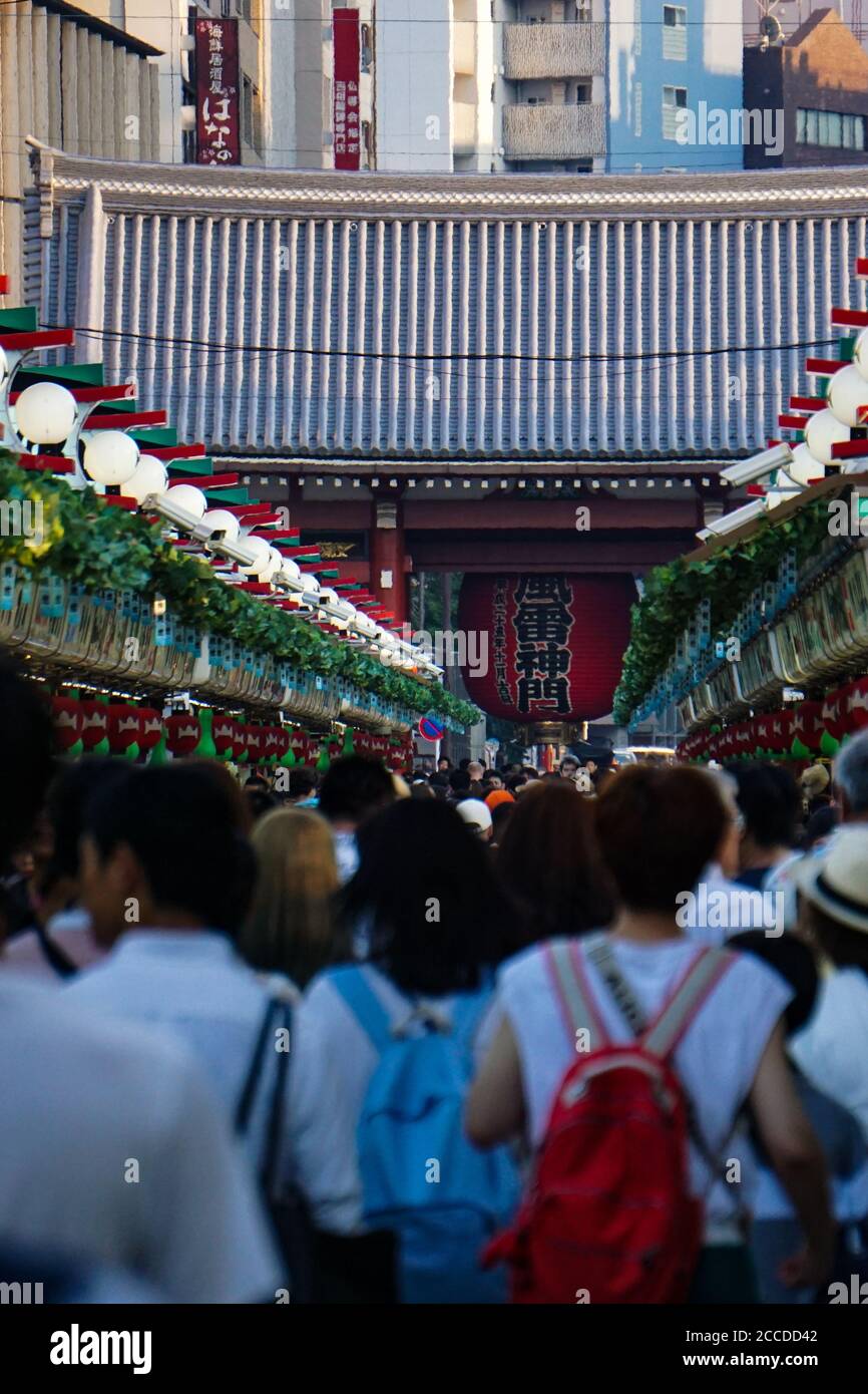 Nakamise comercial street at Sensoji temple Stock Photo