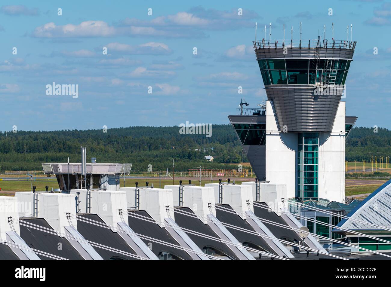 Helsinki / Finland - August 21, 2020: The busiest international airport in Finland have had only a handful of airside operations due to covid-19 Stock Photo